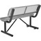 Global Industrial 48L Outdoor Steel Bench with Backrest, Expanded Metal, Gray 695743GY - alternate 2